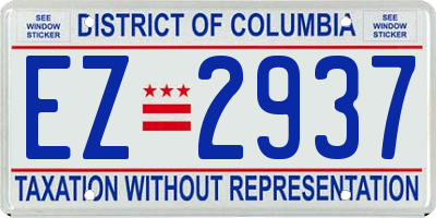 DC license plate EZ2937