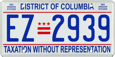 DC license plate EZ2939