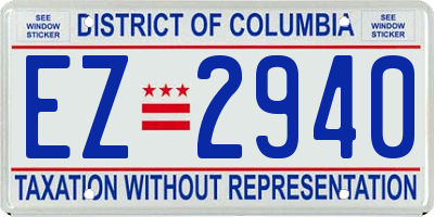 DC license plate EZ2940