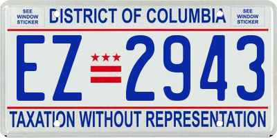 DC license plate EZ2943