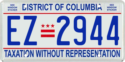 DC license plate EZ2944