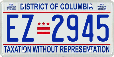 DC license plate EZ2945