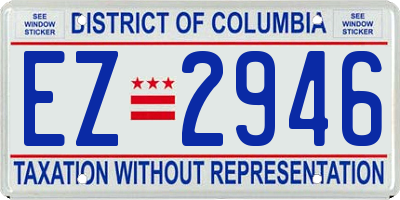 DC license plate EZ2946