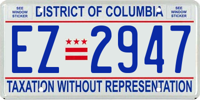 DC license plate EZ2947