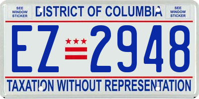 DC license plate EZ2948