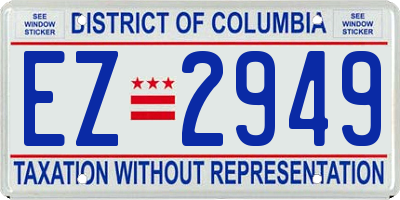 DC license plate EZ2949