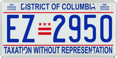 DC license plate EZ2950