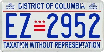 DC license plate EZ2952