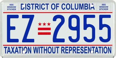 DC license plate EZ2955