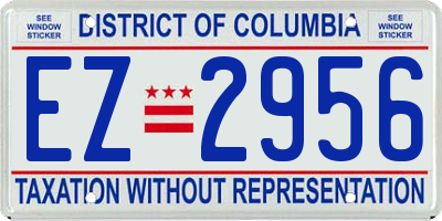 DC license plate EZ2956