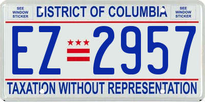 DC license plate EZ2957