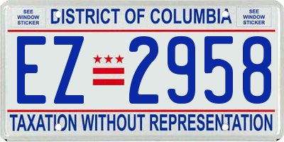 DC license plate EZ2958