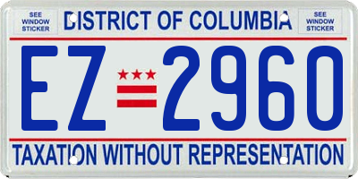 DC license plate EZ2960