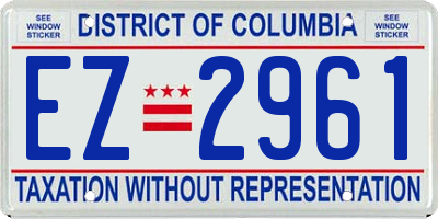 DC license plate EZ2961