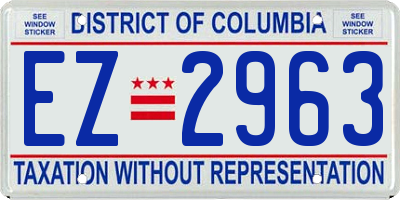 DC license plate EZ2963