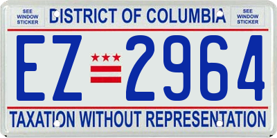 DC license plate EZ2964