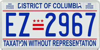 DC license plate EZ2967