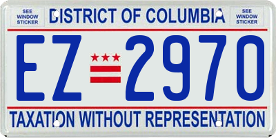 DC license plate EZ2970