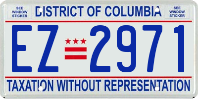 DC license plate EZ2971