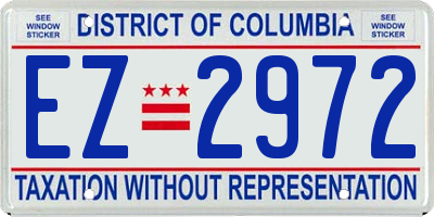 DC license plate EZ2972