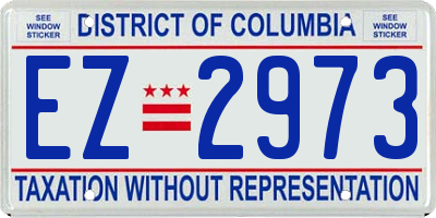 DC license plate EZ2973