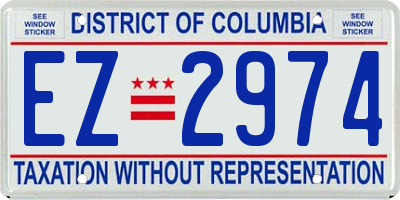 DC license plate EZ2974