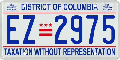 DC license plate EZ2975