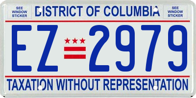 DC license plate EZ2979