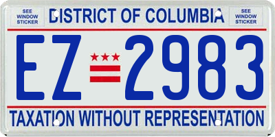 DC license plate EZ2983