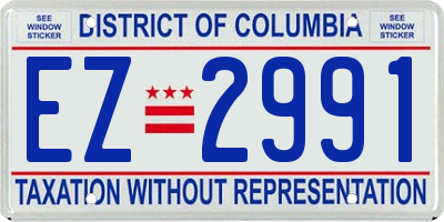 DC license plate EZ2991