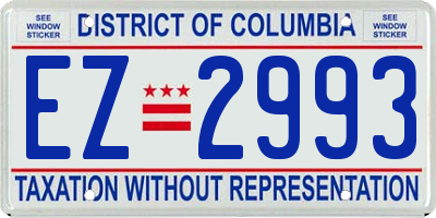 DC license plate EZ2993