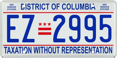 DC license plate EZ2995