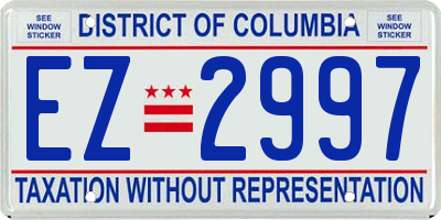 DC license plate EZ2997