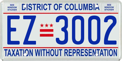 DC license plate EZ3002