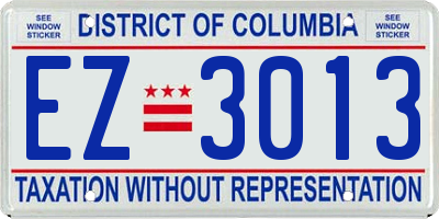 DC license plate EZ3013