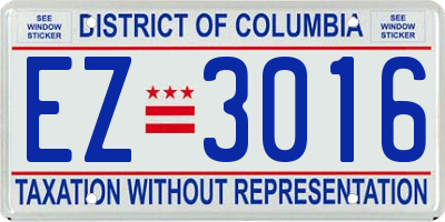 DC license plate EZ3016