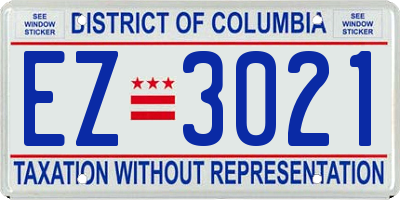 DC license plate EZ3021