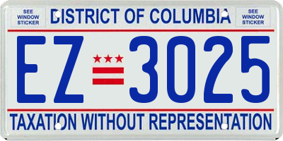 DC license plate EZ3025