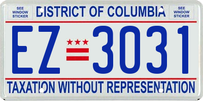 DC license plate EZ3031