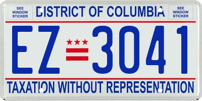 DC license plate EZ3041