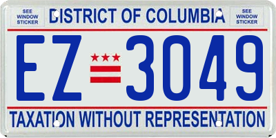 DC license plate EZ3049