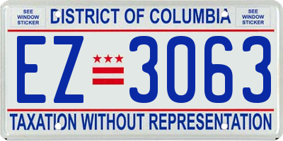 DC license plate EZ3063