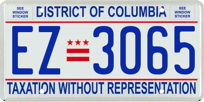 DC license plate EZ3065