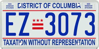 DC license plate EZ3073