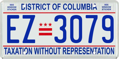 DC license plate EZ3079