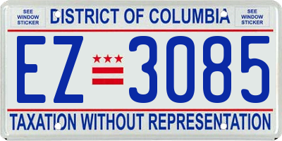 DC license plate EZ3085