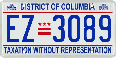 DC license plate EZ3089