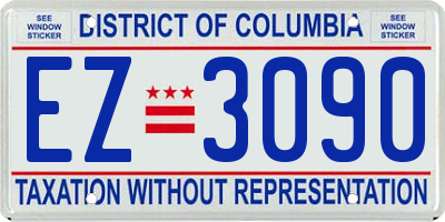 DC license plate EZ3090