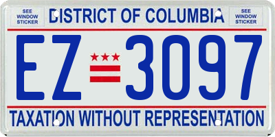 DC license plate EZ3097