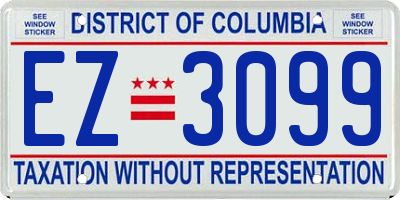 DC license plate EZ3099